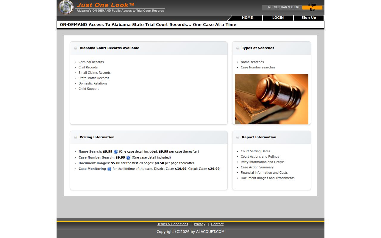 Just One Look search for Madison County criminal court cases